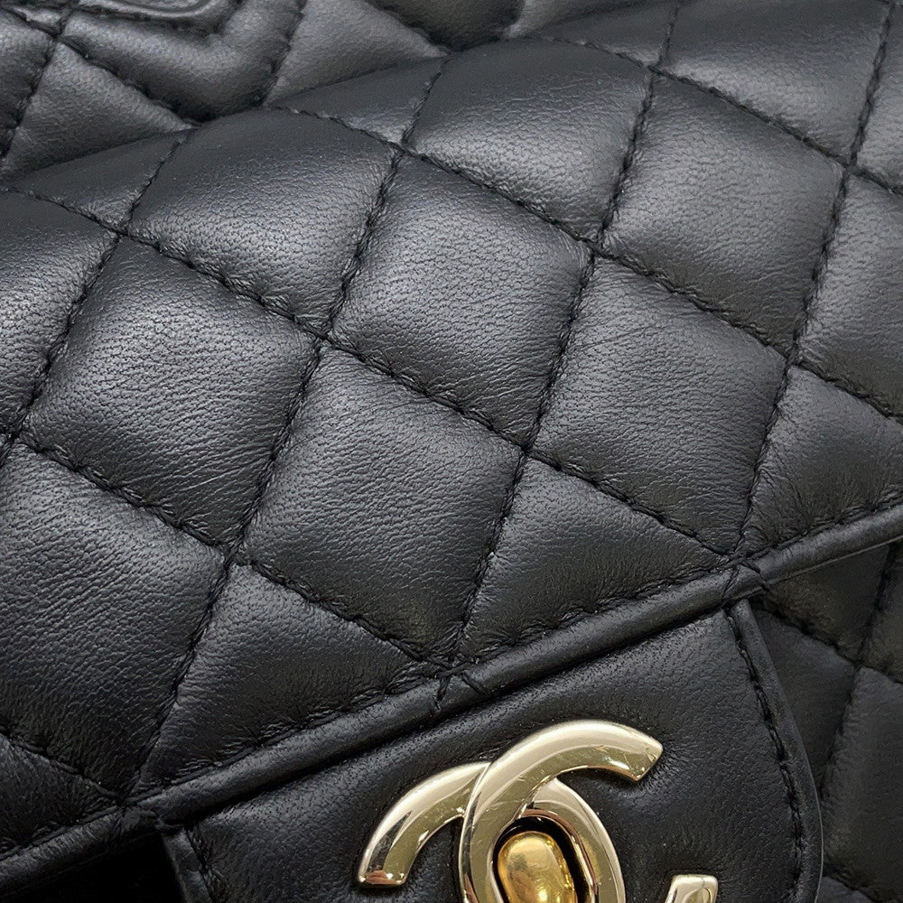 CHANEL Matelasse Heart Shape Chain Shoulder Black BlackAS3191 Lambskin