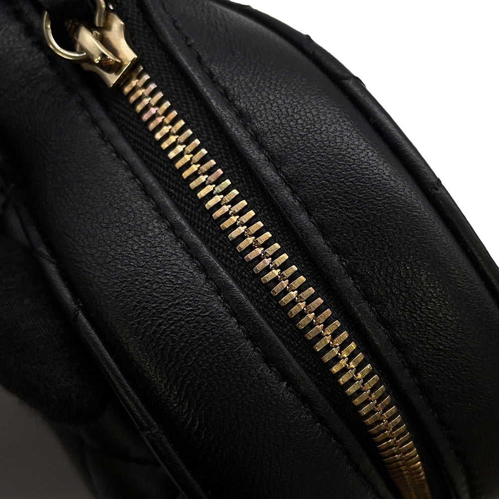 CHANEL Matelasse Heart Shape Chain Shoulder Black BlackAS3191 Lambskin