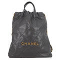 CHANEL CHANEL22 Backpack GrayAS3859 Shiny Calf Leather Size Small