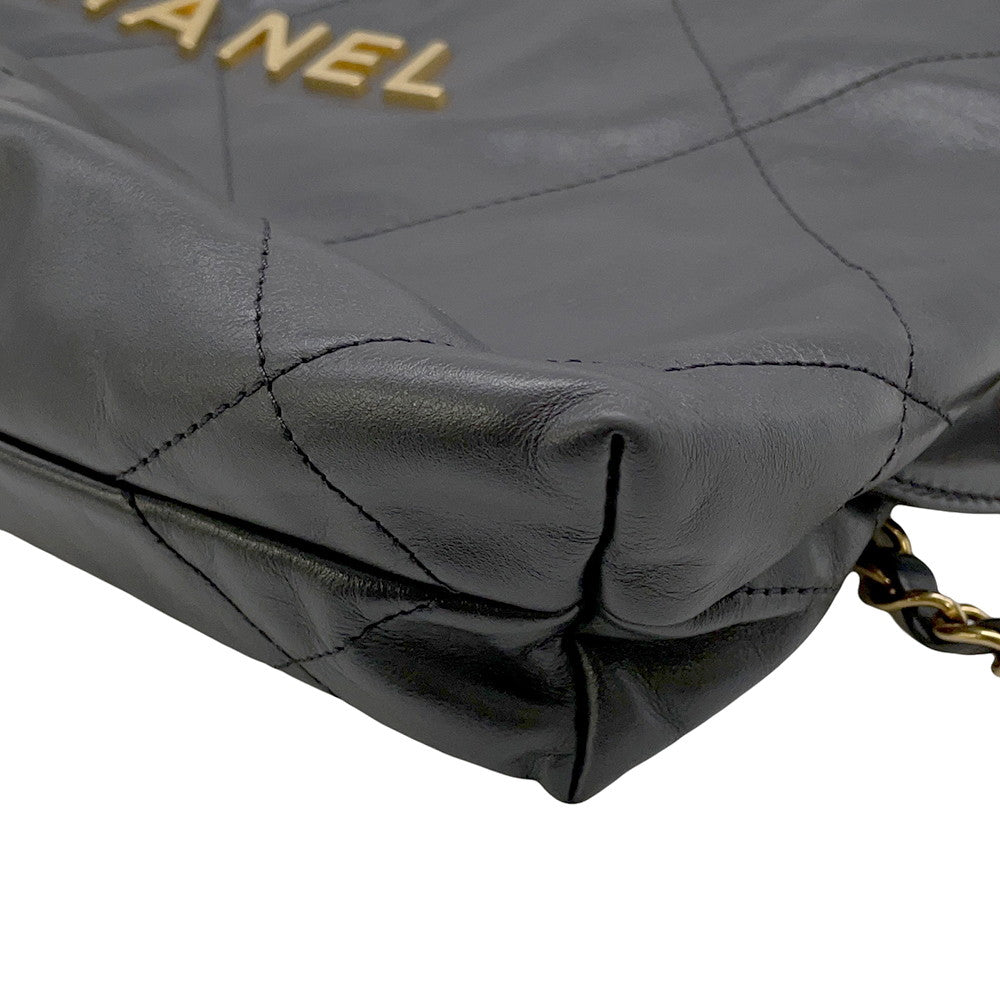 CHANEL CHANEL22 Backpack GrayAS3859 Shiny Calf Leather Size Small