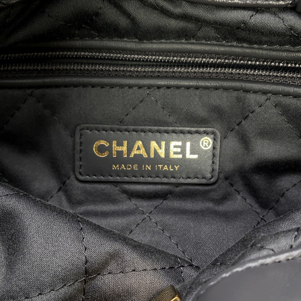 CHANEL CHANEL22 Backpack GrayAS3859 Shiny Calf Leather Size Small