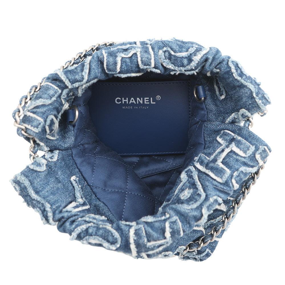 CHANEL CHANEL22 ChainShoulder Bag BlueAS3980 Denim Size Mini