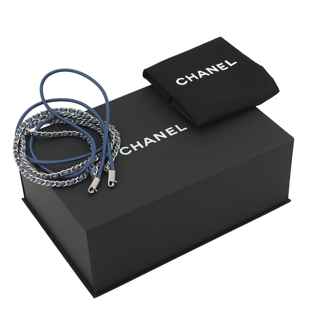 CHANEL CHANEL22 ChainShoulder Bag BlueAS3980 Denim Size Mini