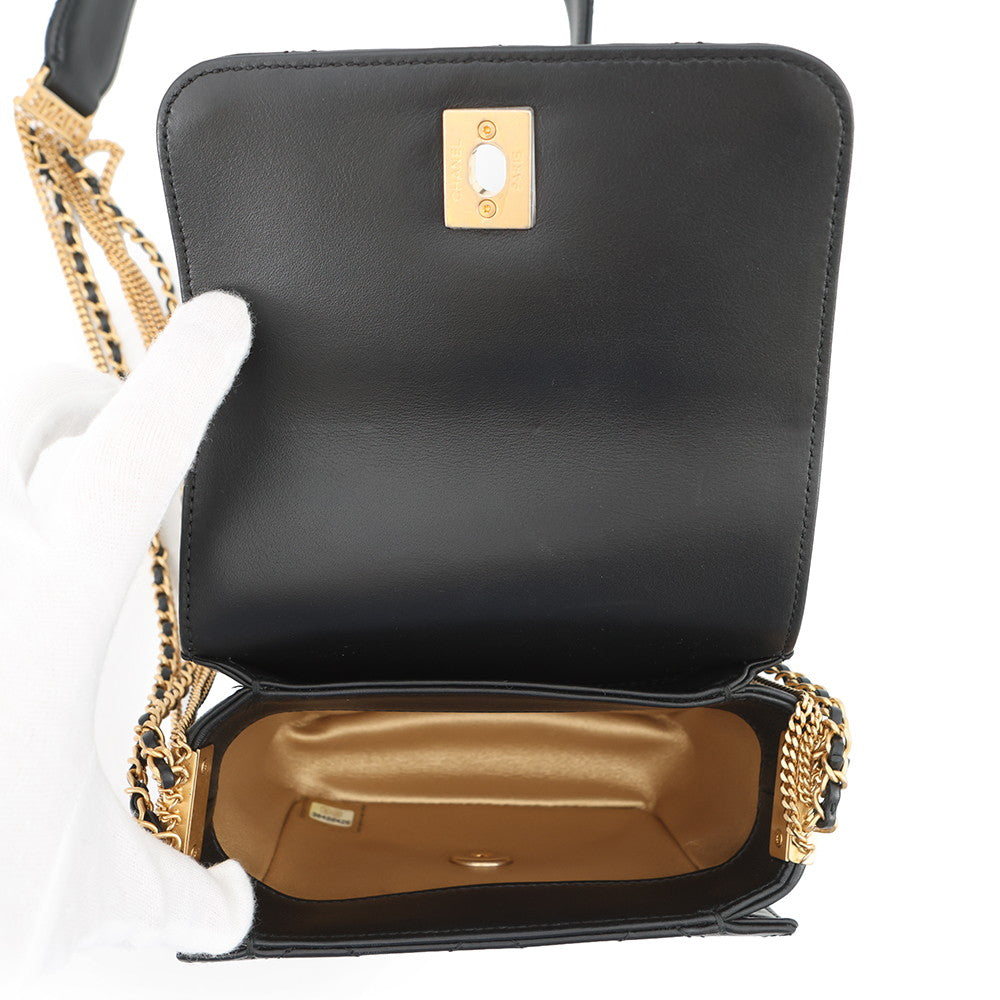 CHANEL Matelasse Multi Chain Single Flap BlackAS2051 B03921 94305 Lambskin Size Mini