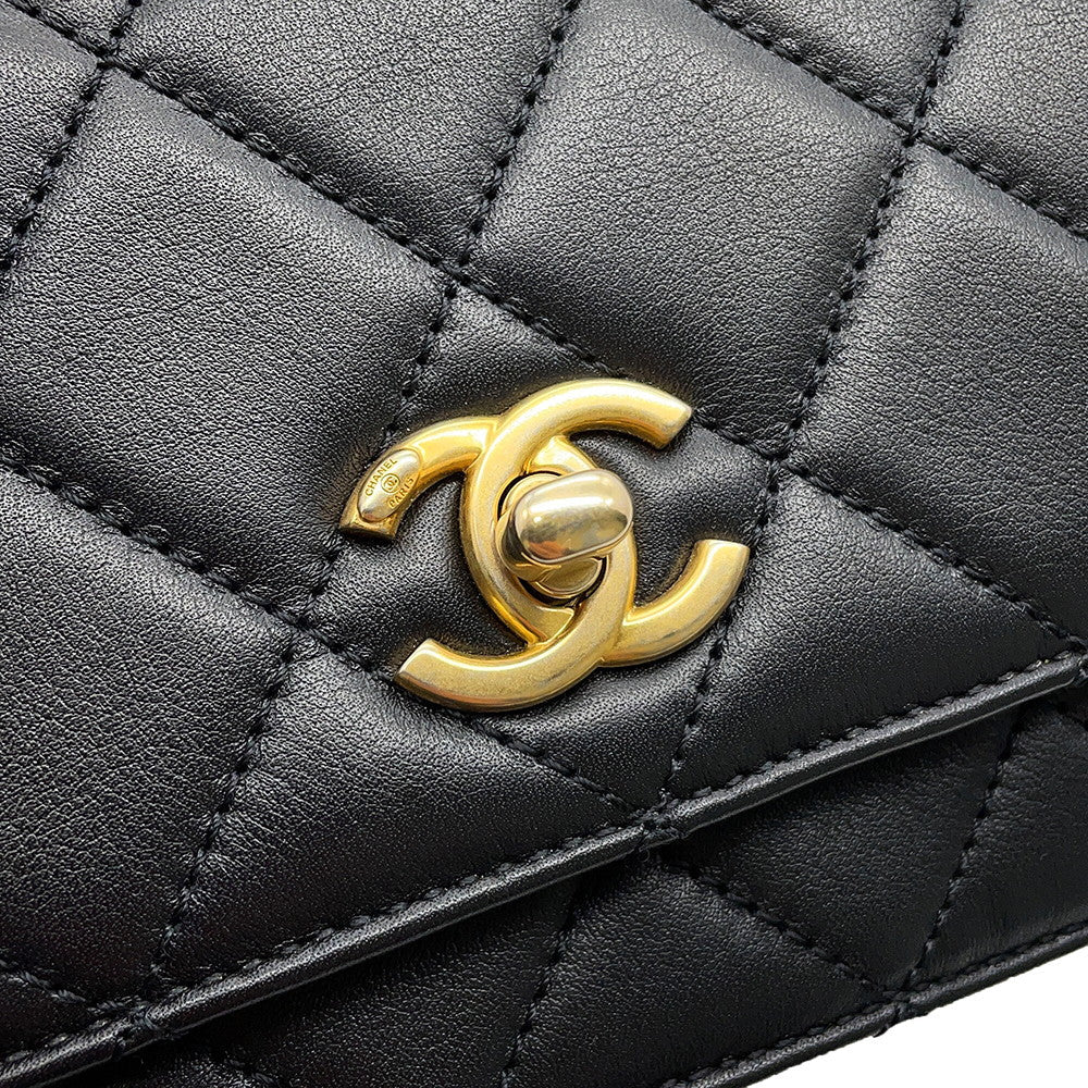 CHANEL Matelasse Multi Chain Single Flap BlackAS2051 B03921 94305 Lambskin Size Mini