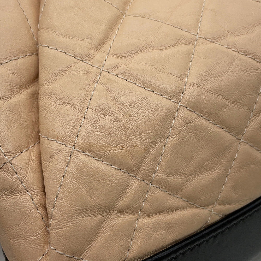 CHANEL Gabrielle de CHANEL Backpack BeigeBlackA94485 Aged Calf Leather Size Small