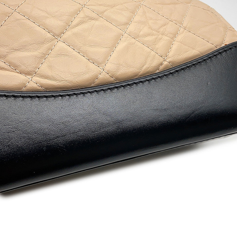 CHANEL Gabrielle de CHANEL Backpack BeigeBlackA94485 Aged Calf Leather Size Small