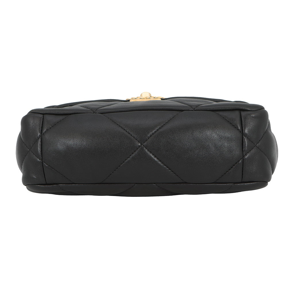 CHANEL CHANEL19 CHANEL19 Matelasse Shoulder Bag BlackAS1160 Shiny Lambskin