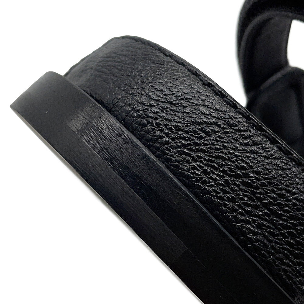 CHANEL CC Logo Matelasse Sandals BlackG35927 Leather Size 38 C