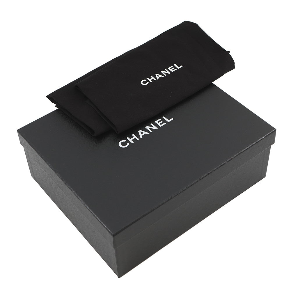 CHANEL CC Logo Matelasse Sandals BlackG35927 Leather Size 38 C