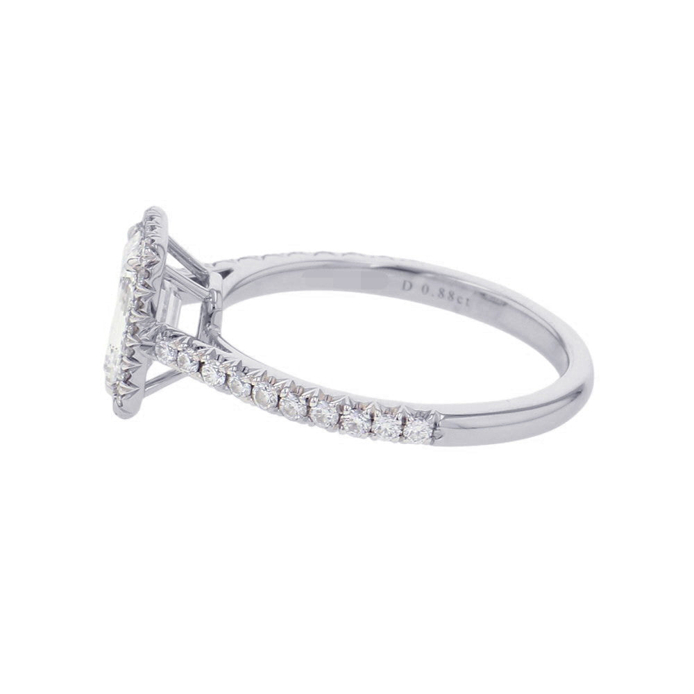 TIFFANY&Co. Soleste Emerald Cut Diamond Ring Size Approximately No. 10 Pt950