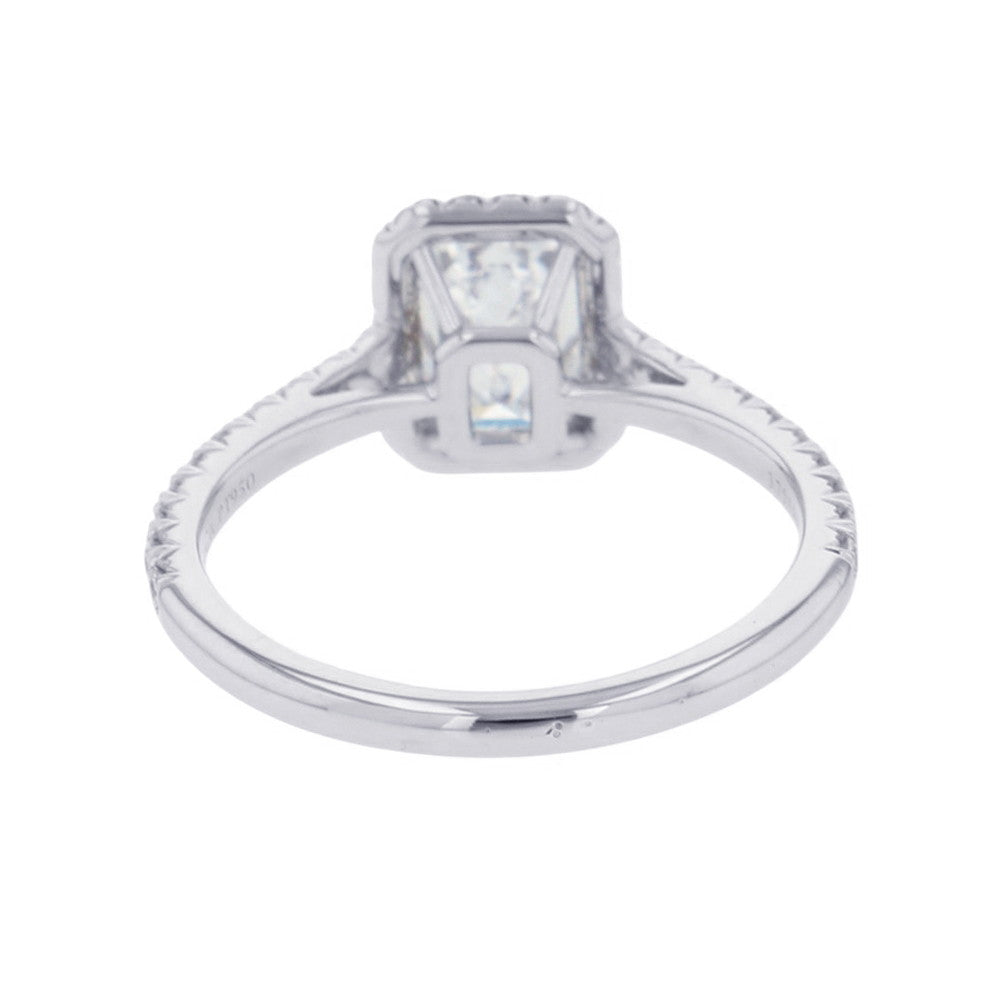 TIFFANY&Co. Soleste Emerald Cut Diamond Ring Size Approximately No. 10 Pt950