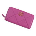 CHANEL 19 Small zip wallet PurpleAP0948 Lambskin