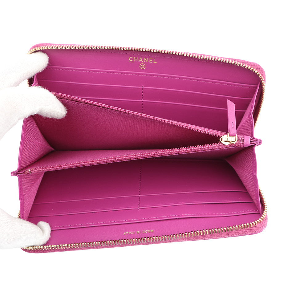 CHANEL 19 Small zip wallet PurpleAP0948 Lambskin