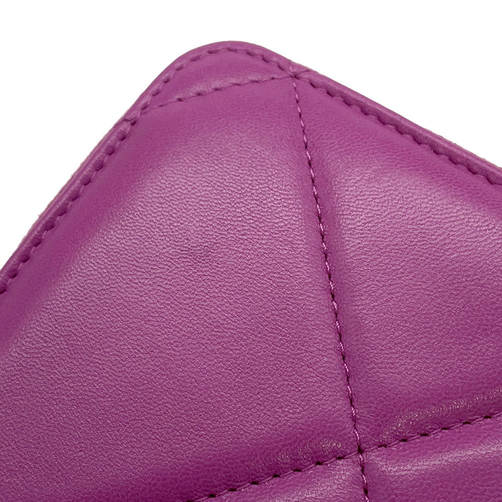 CHANEL 19 Small zip wallet PurpleAP0948 Lambskin