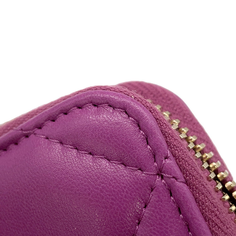 CHANEL 19 Small zip wallet PurpleAP0948 Lambskin