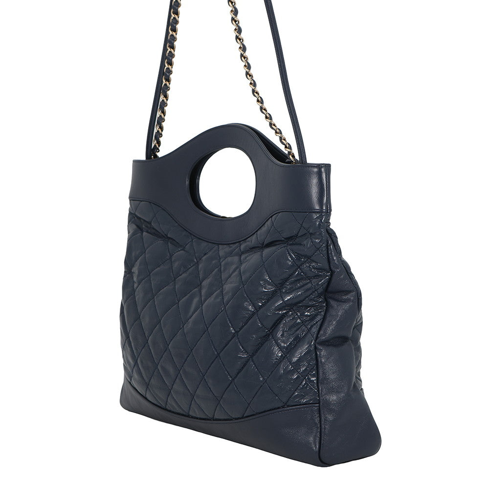 CHANEL CHANEL31 CHANEL31 Shopping Bag NavyAS1010 Aged Calf Leather Size Large