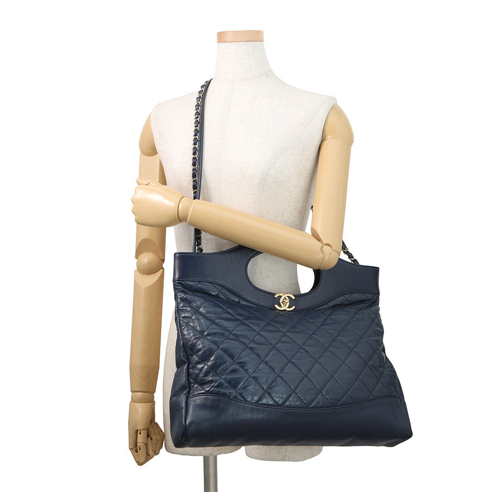 CHANEL CHANEL31 CHANEL31 Shopping Bag NavyAS1010 Aged Calf Leather Size Large