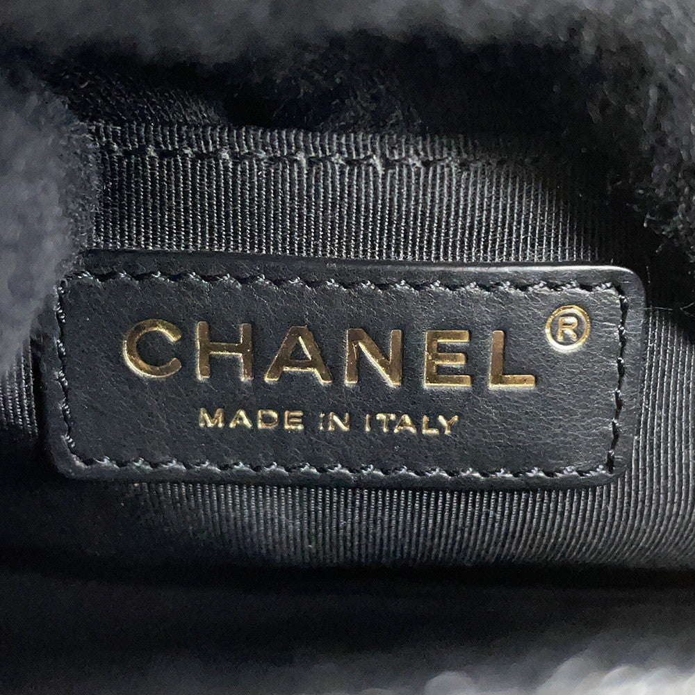 CHANEL Mini Round Flap Messenger Bag BlackAS2465 Grained Calf Leather Size 18