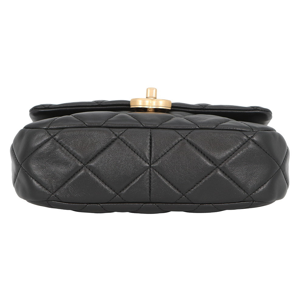 CHANEL Single flap Matelasse Chain Shoulder BlackAS3206 Lambskin Size Small