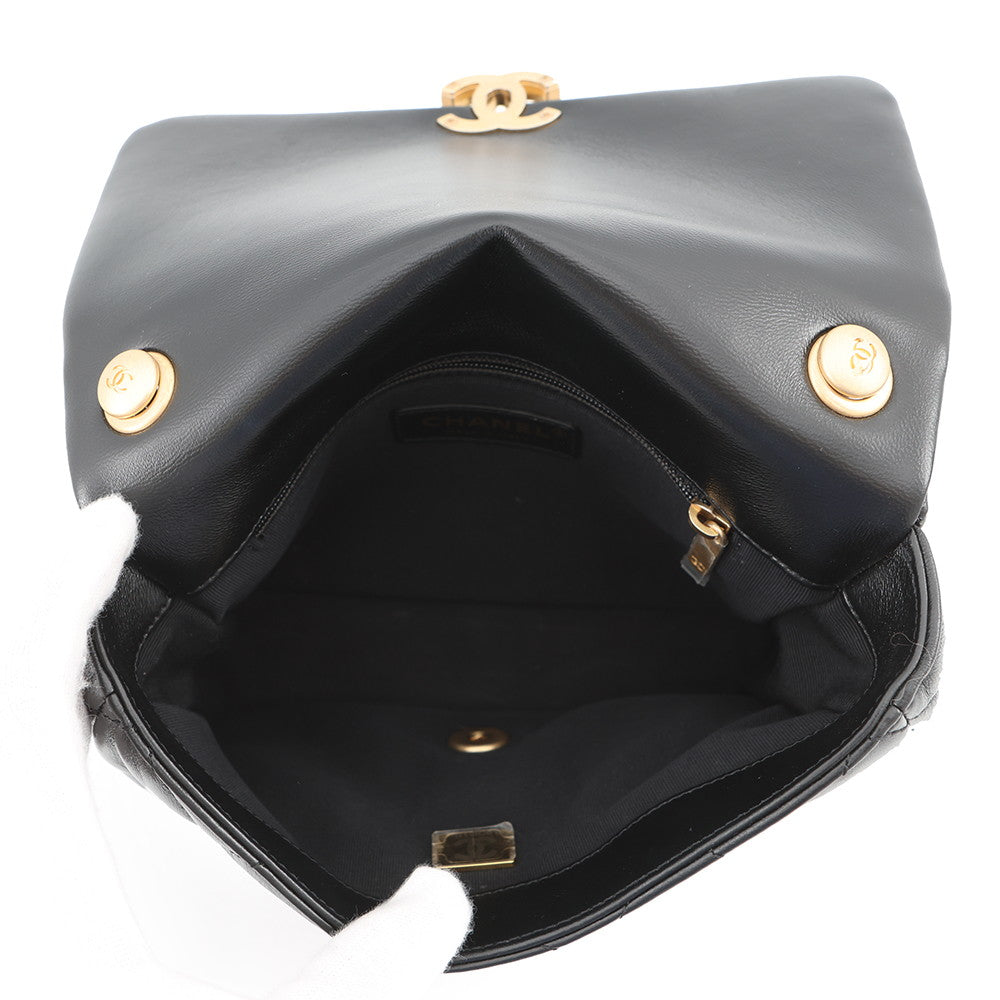 CHANEL Single flap Matelasse Chain Shoulder BlackAS3206 Lambskin Size Small