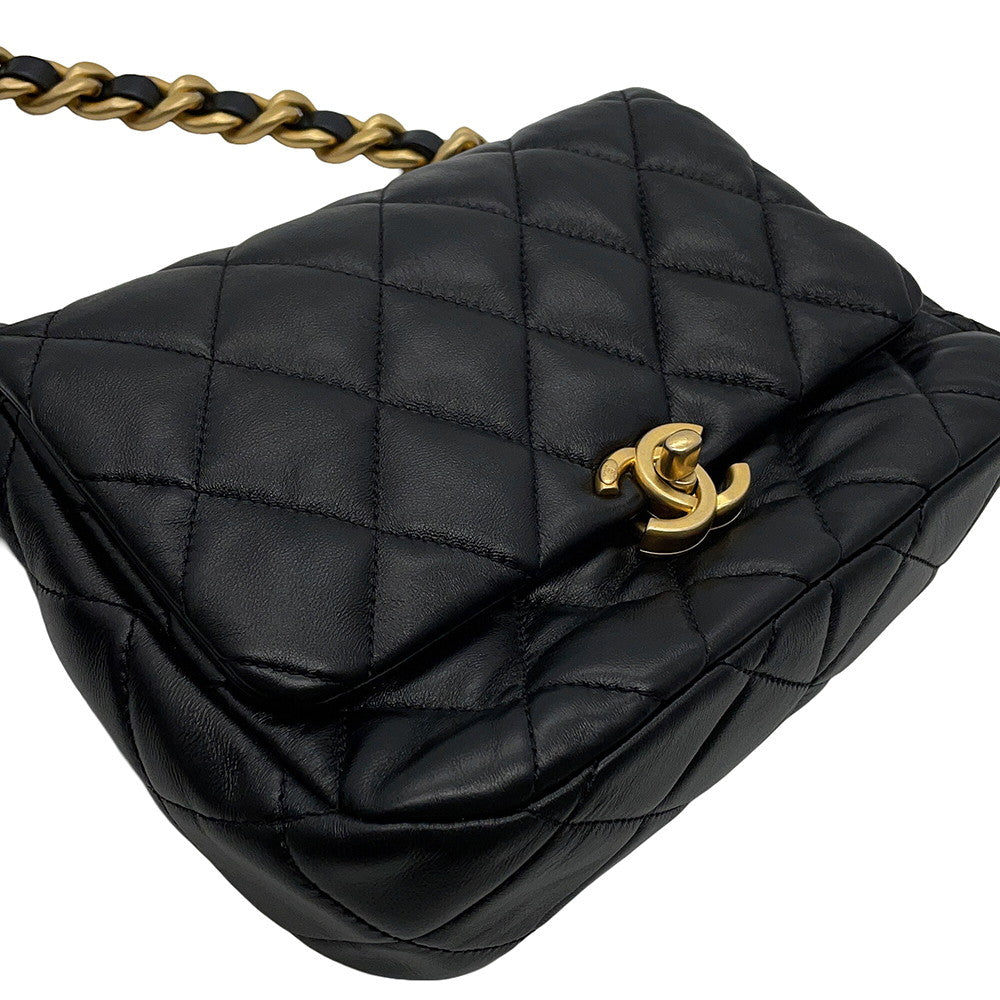 CHANEL Single flap Matelasse Chain Shoulder BlackAS3206 Lambskin Size Small