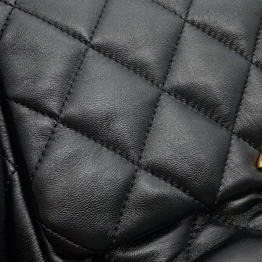 CHANEL Single flap Matelasse Chain Shoulder BlackAS3206 Lambskin Size Small