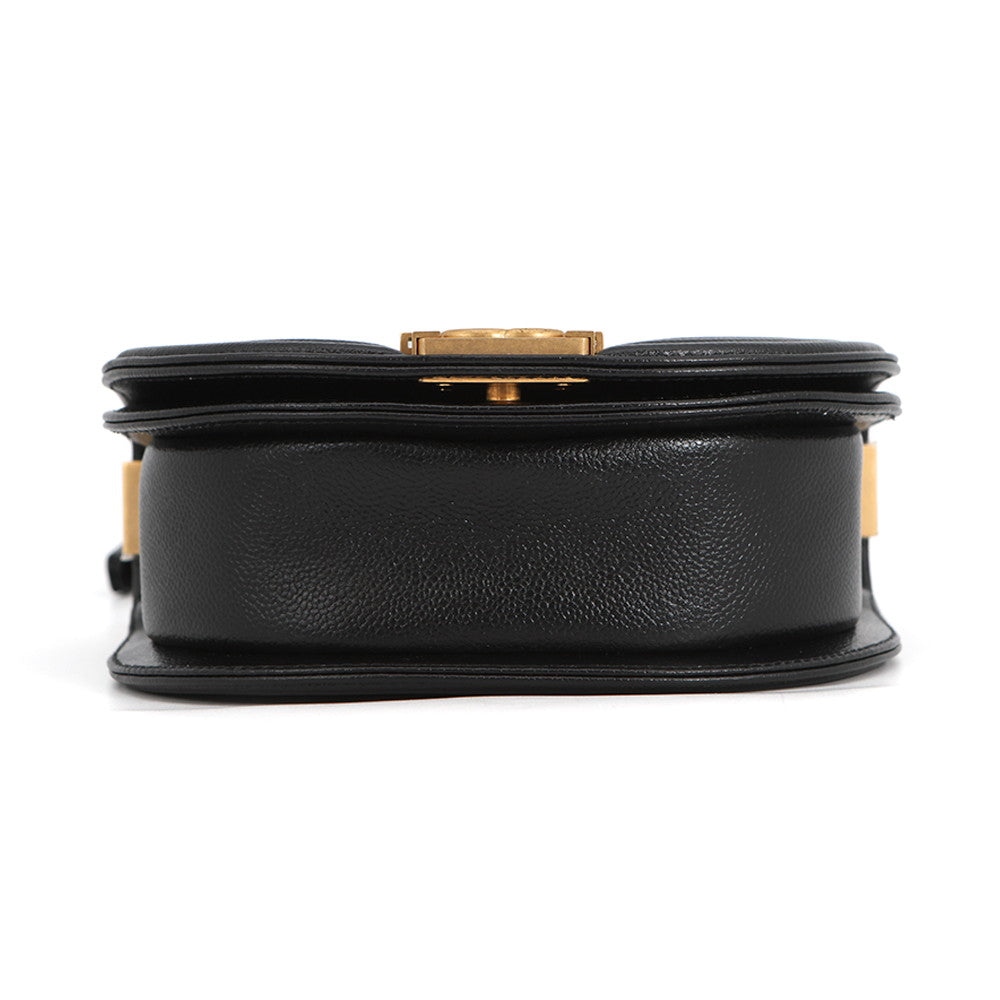 CHANEL Boy Chanel Half Moon Shoulder Bag BlackAS3350 Caviar Leather Size Small