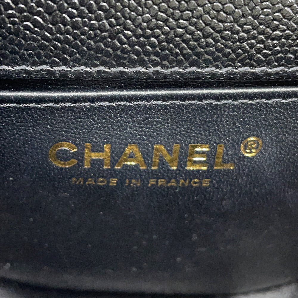 CHANEL Boy Chanel Half Moon Shoulder Bag BlackAS3350 Caviar Leather Size Small