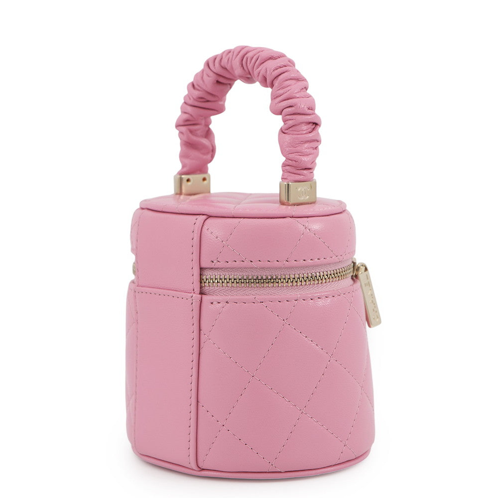 CHANEL Matelasse Vanity Bag PinkAP2730 Lambskin