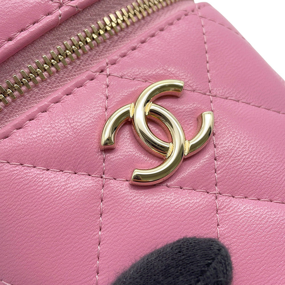 CHANEL Matelasse Vanity Bag PinkAP2730 Lambskin