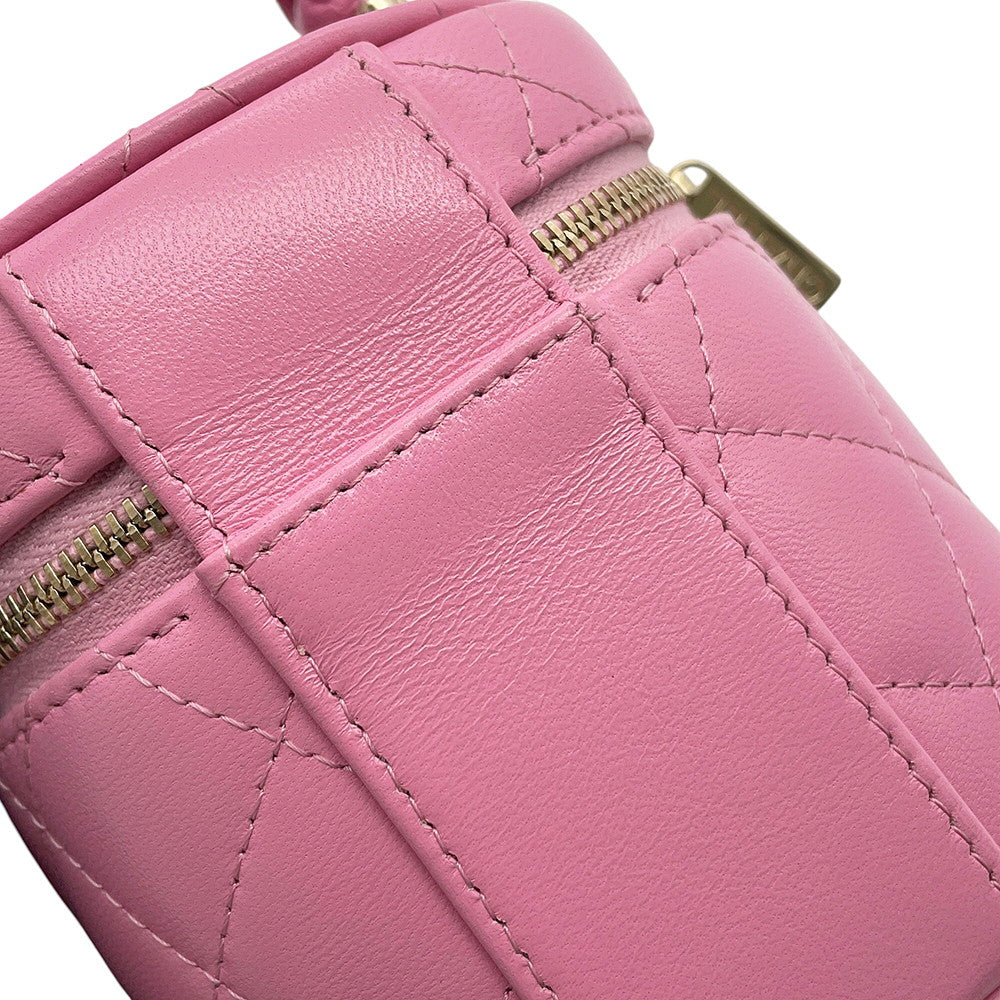 CHANEL Matelasse Vanity Bag PinkAP2730 Lambskin
