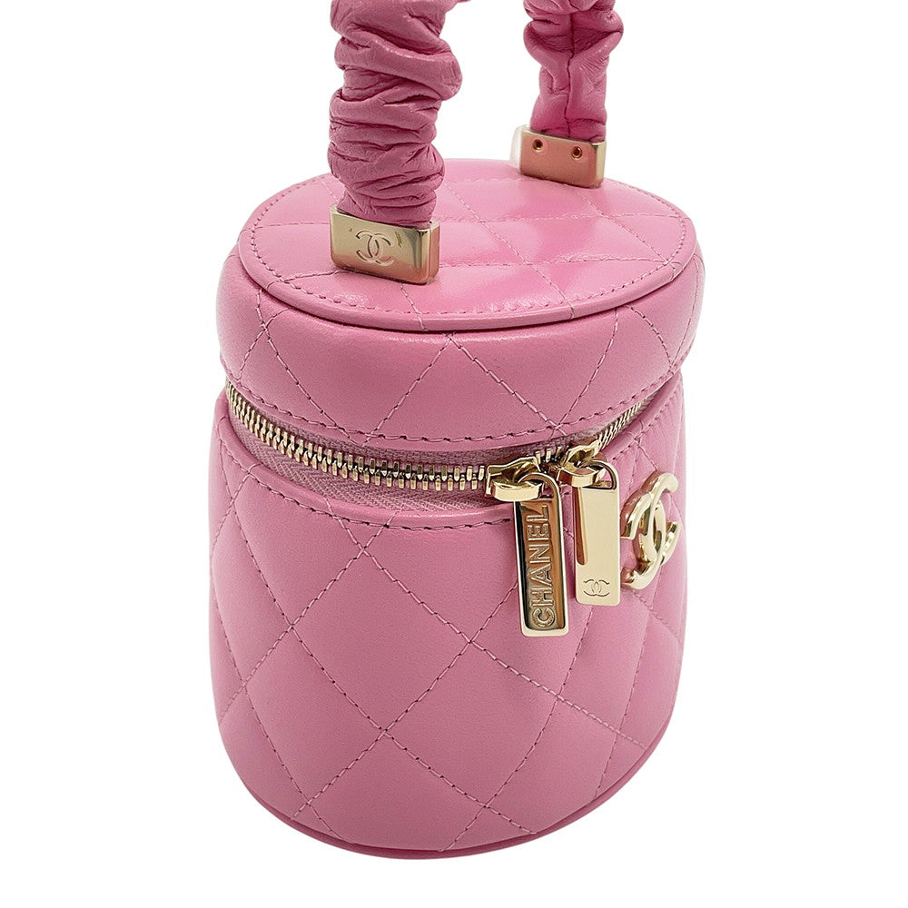 CHANEL Matelasse Vanity Bag PinkAP2730 Lambskin