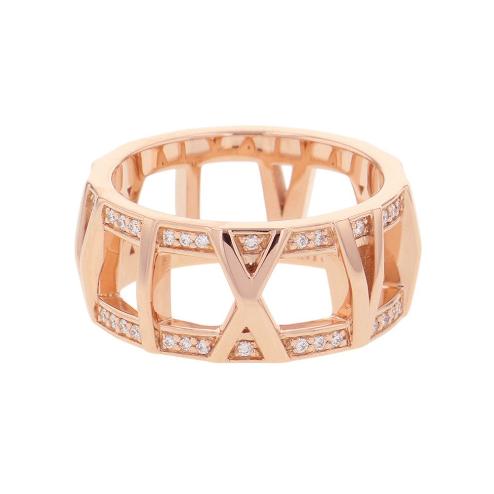TIFFANY&Co. Atlas X Open Ring Size Approximately No. 12 18K Pink Gold