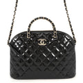 CHANEL Matelasse 2-Way Shopping Bag BlackAS3969 Patent Leather