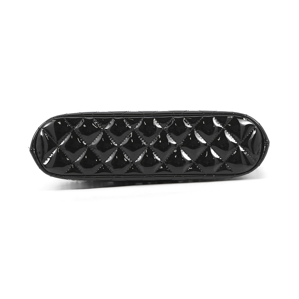 CHANEL Matelasse 2-Way Shopping Bag BlackAS3969 Patent Leather