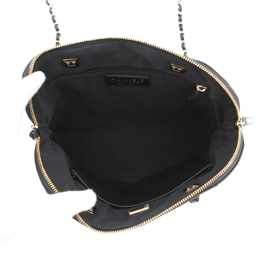 CHANEL Matelasse 2-Way Shopping Bag BlackAS3969 Patent Leather