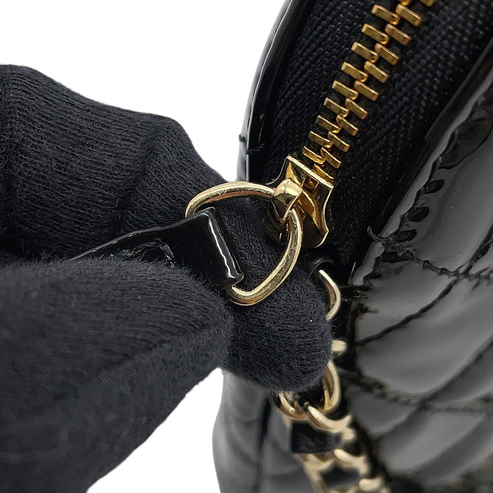 CHANEL Matelasse 2-Way Shopping Bag BlackAS3969 Patent Leather