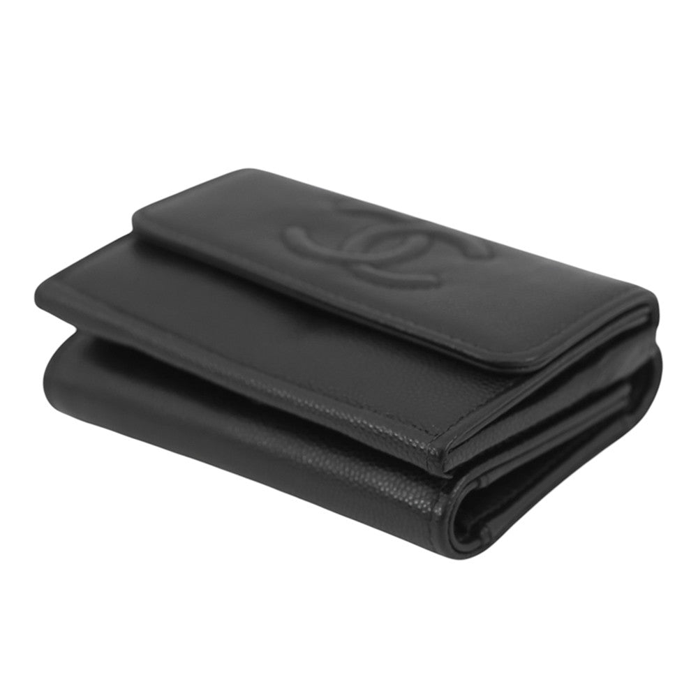CHANEL CC Logo Small Flap Wallet BlackAP4655-B20633-94305 Caviar Leather