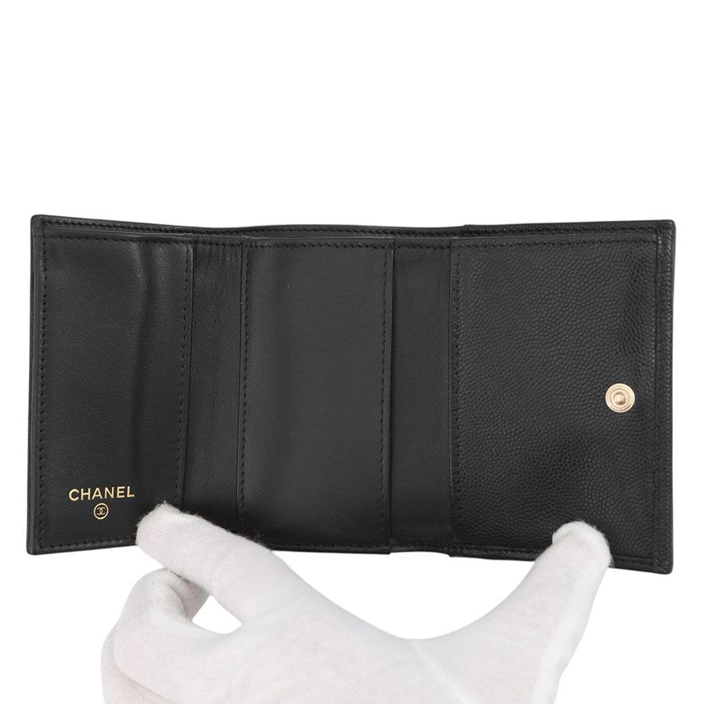 CHANEL CC Logo Small Flap Wallet BlackAP4655-B20633-94305 Caviar Leather