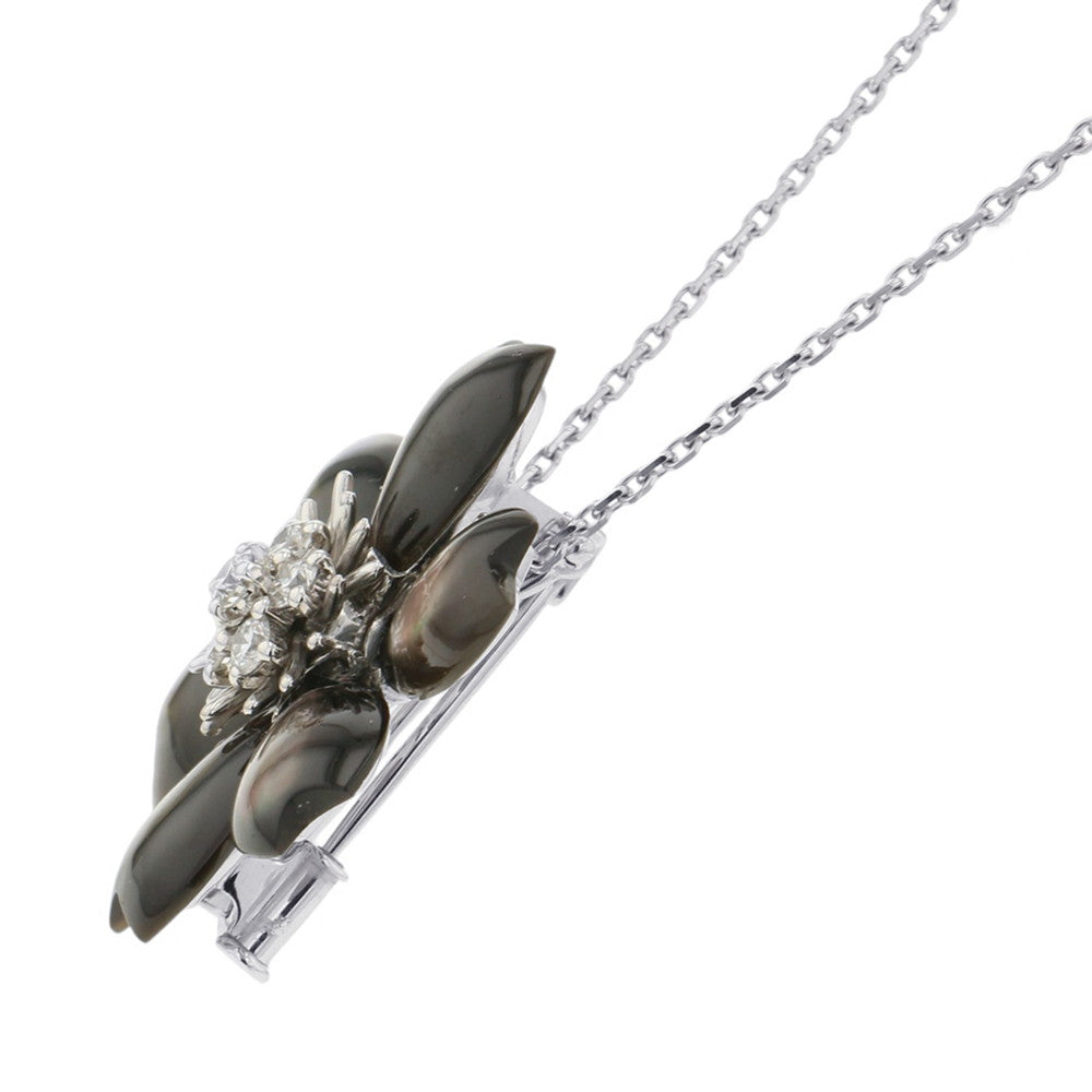 Van Cleef & Arpels Rose de Noël Clip Pendant Size SmallVCARD30400 18K White Gold