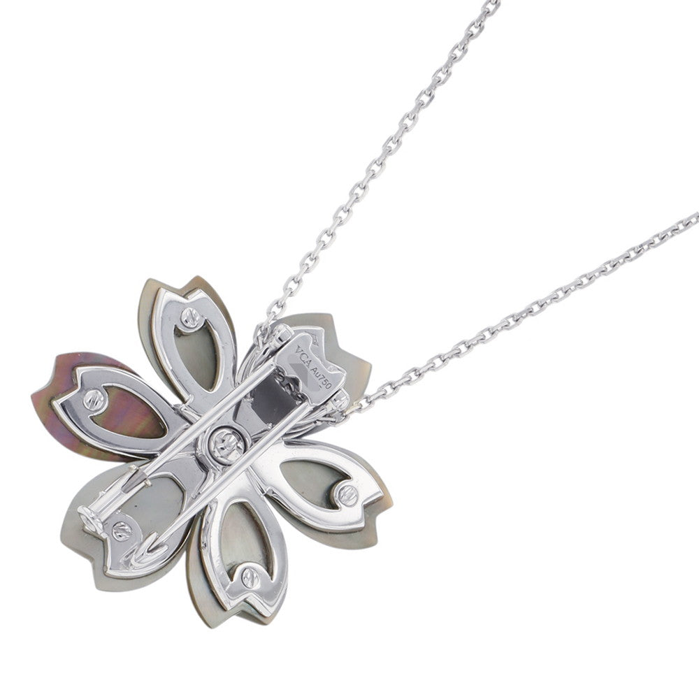 Van Cleef & Arpels Rose de Noël Clip Pendant Size SmallVCARD30400 18K White Gold