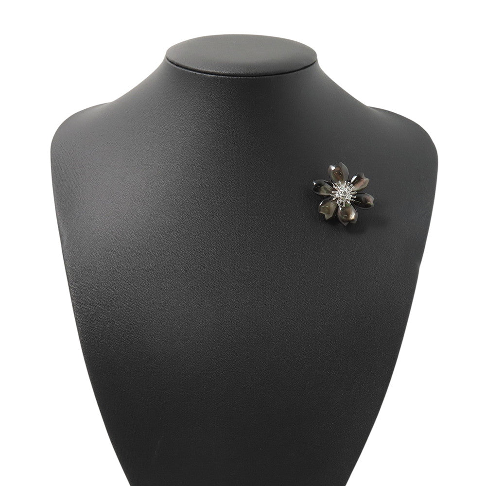 Van Cleef & Arpels Rose de Noël Clip Pendant Size SmallVCARD30400 18K White Gold