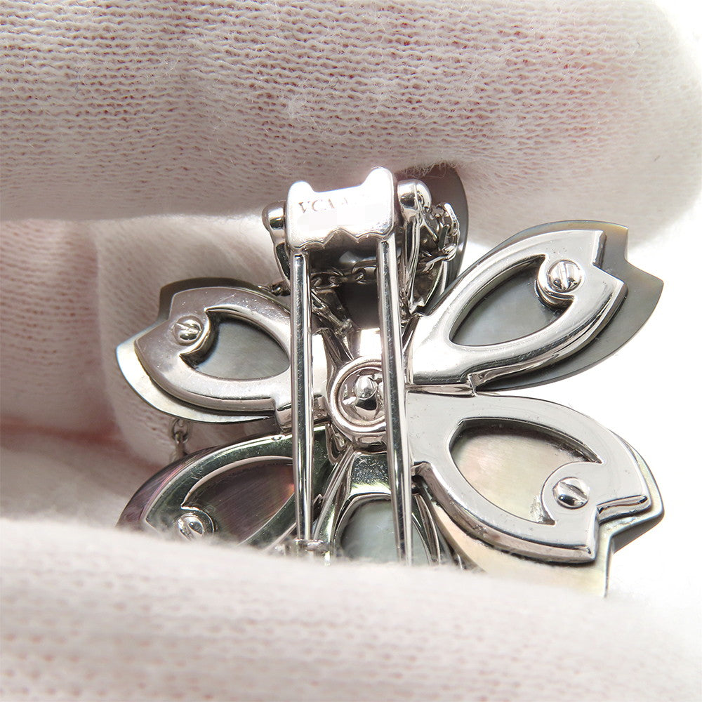 Van Cleef & Arpels Rose de Noël Clip Pendant Size SmallVCARD30400 18K White Gold