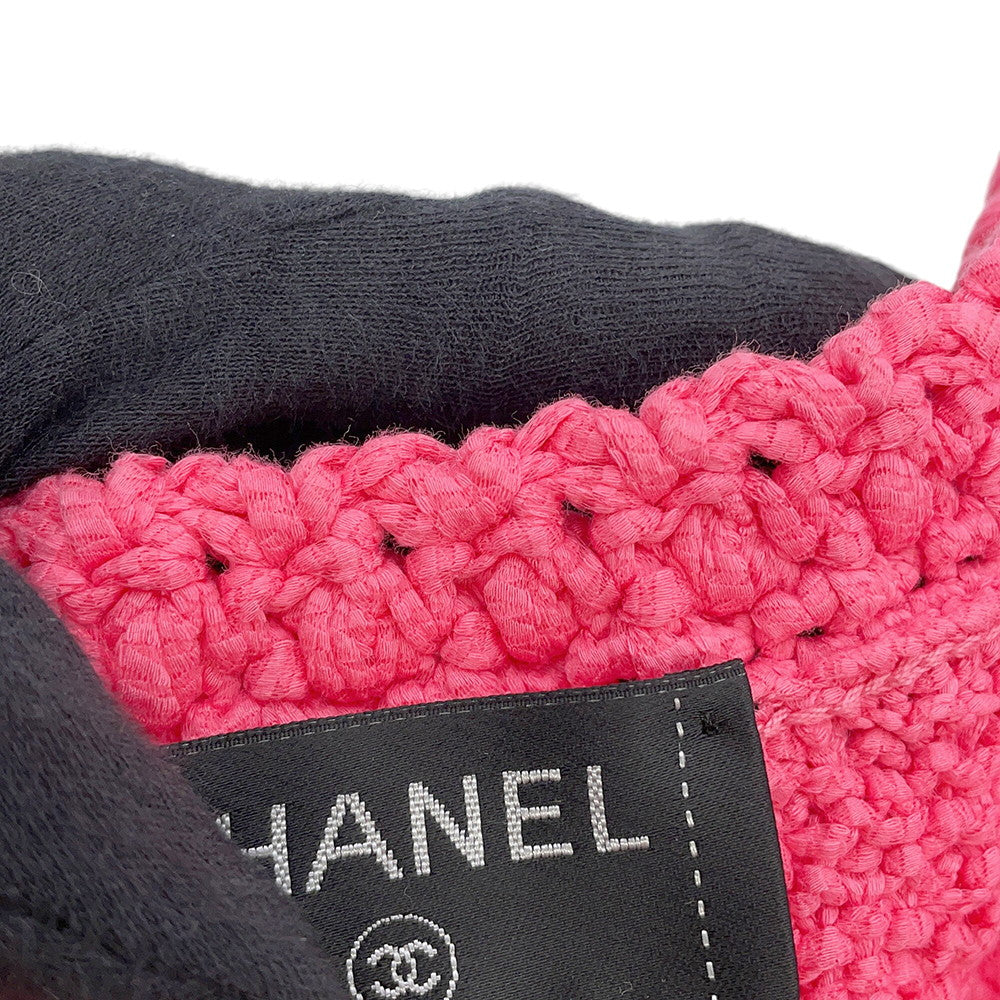 CHANEL COCO Button Vest Size 36 PinkP72795-K10459-NI363 Cotton80% Polyamide20%