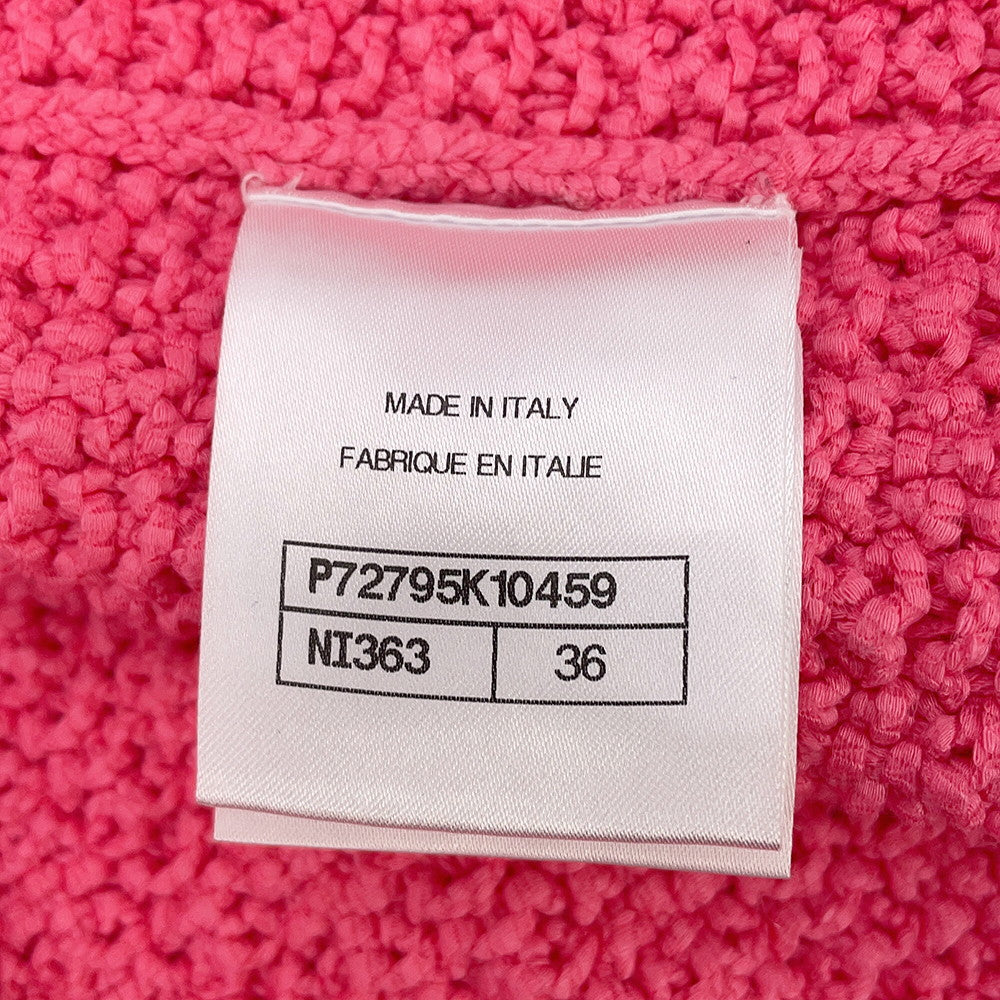 CHANEL COCO Button Vest Size 36 PinkP72795-K10459-NI363 Cotton80% Polyamide20%