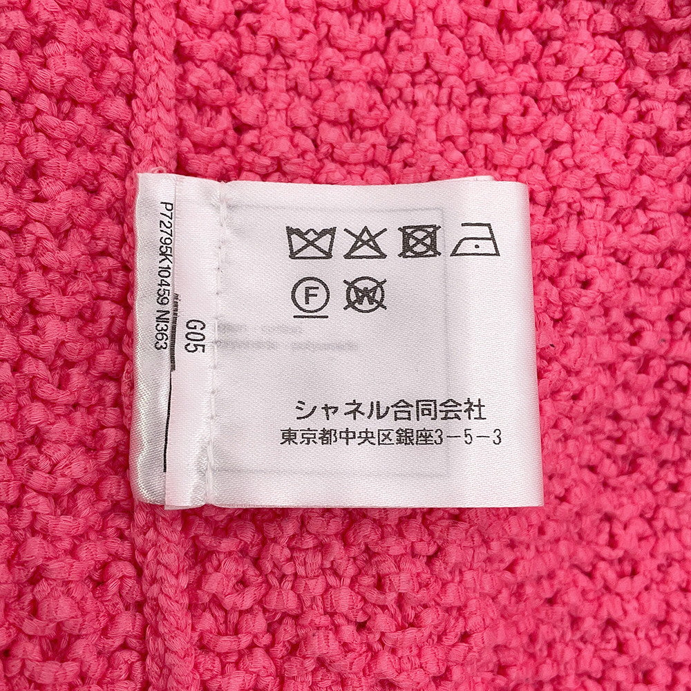 CHANEL COCO Button Vest Size 36 PinkP72795-K10459-NI363 Cotton80% Polyamide20%