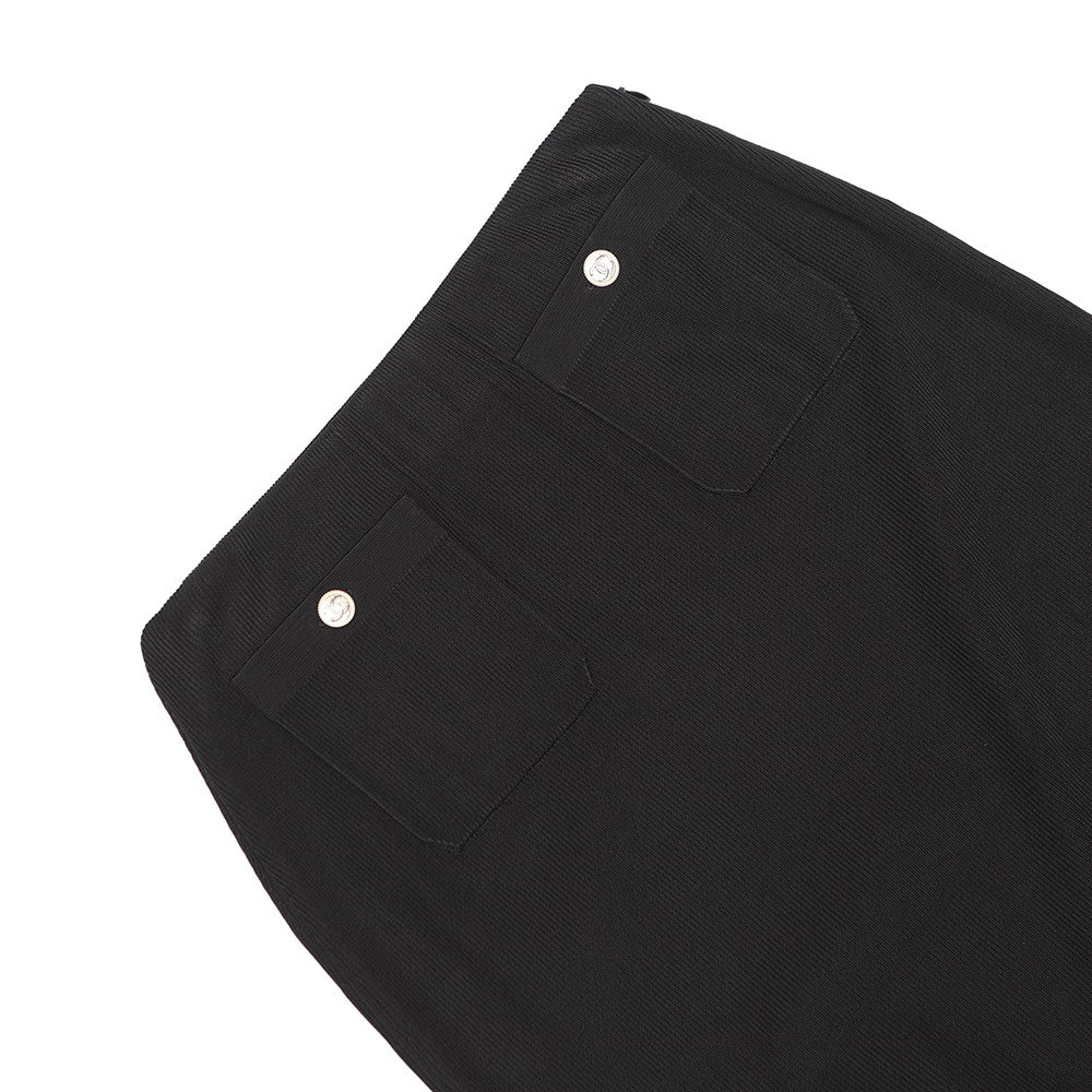 CHANEL CC Logo Medium Length Skirt Size 34 Black/WhiteP64748-K60697-N8127 Viscose 94% Polyamide 4% Elastane 2%
