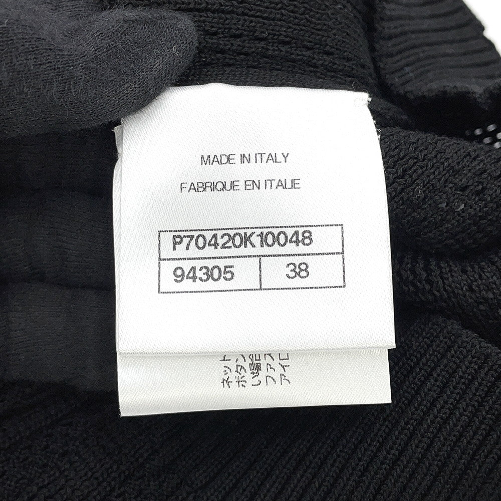 CHANEL CC Logo Button Rib Knit Vest Top Size 38 BlackP70420-K10048-94305 Cotton98% Polyurethane1% Polyamide1%