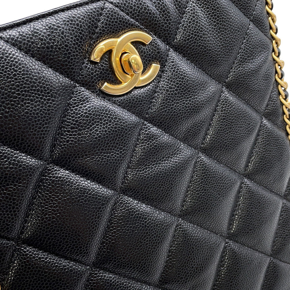 CHANEL Matelasse ChainShoulder Bag BlackAS3470 Caviar Leather